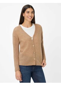 Brax Damen Strickjacke Style ALICIA walnut, Beige, Gr. 46