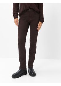 Brax Damen Five-Pocket-Hose Style CAROLA BRUNETTE, denim dunkelbraun, Gr. 48K
