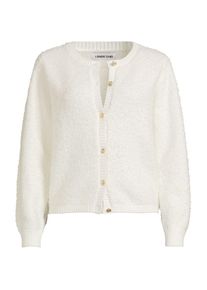 LANDS' END Boucl&eacute;-Cardigan mit goldfarbenen Kn&ouml;pfen f&uuml;r Damen, Damen, size: regular, Elfenbein, Wolle/Polyester/Polyacryl, by Lands' End