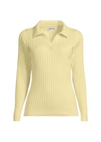 LANDS' END Polopullover aus Seidenmix, Damen, size: regular, Gelb, Baumwolle/Seide/Kunstseide, by Lands' End
