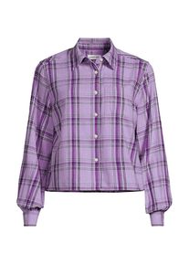 LANDS' END Verk&uuml;rzte Flanellbluse f&uuml;r Damen in Plus-Gr&ouml;&szlig;e, Damen, size: plus, Lila, Baumwolle, by Lands' End