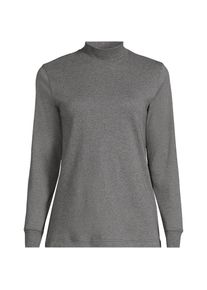 LANDS' END Stehkragen-Shirt in Petite-Gr&ouml;&szlig;e, Damen, size: petite, Grau, Baumwolle, by Lands' End