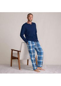 LANDS' END Flanell-Pyjamahose f&uuml;r Herren, Herren, size: regular, Blau, Baumwolle, by Lands' End