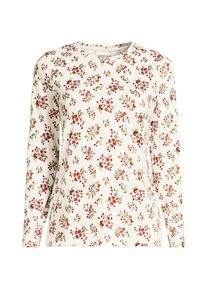 LANDS' END Supima-Shirt, Langarm, Damen, size: regular, Elfenbein, Baumwolle, by Lands' End