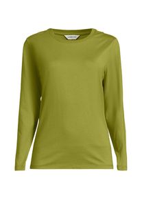 LANDS' END Lang&auml;rmeliges Supima-Shirt mit Rundausschnitt f&uuml;r Damen in Petite-Gr&ouml;&szlig;e, Damen, size: petite, Gr&uuml;n, by Lands' End