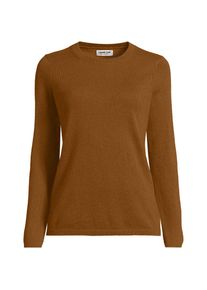 LANDS' END Kaschmir-Pullover mit rundem Ausschnitt, Damen, size: regular, Beige, Kaschmir, by Lands' End
