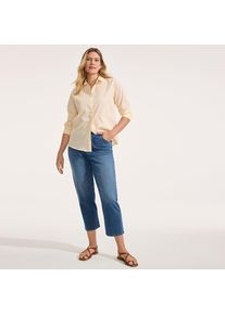 LANDS' END High Waist Starfish Straight Fit Knit Denim 7/8-Schlupfjeans, Damen, size: regular, Blau, Elasthan/Baumwoll-Mischung/Polyester-Mischung, by Lands' End