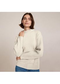 LANDS' END Stehkragenpullover Silk Touch f&uuml;r Damen, Damen, size: regular, Elfenbein, Polyester/Nylon/Viskose, by Lands' End