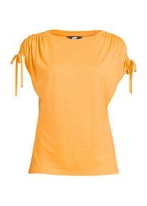 LANDS' END Leinenmix-Shirt mit geraffter Schulter f&uuml;r Damen, Damen, size: regular, Orange, Leinen/Viskose, by Lands' End