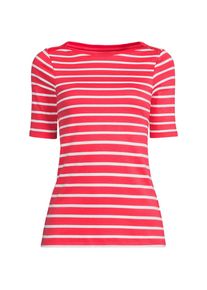 LANDS' END Supima-Shirt aus Baumwolle mit U-Boot-Ausschnitt in Petite-Gr&ouml;&szlig;e f&uuml;r Damen, Damen, size: petite, Rot, Baumwolle, by Lands' End