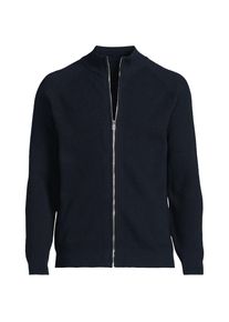 LANDS' END Feinstrick-Bomberjacke f&uuml;r Herren, Herren, size: regular, Blau, Baumwolle/Polyester, by Lands' End