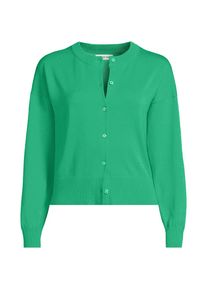 LANDS' END Kurzer Feinstrick-Cardigan aus Baumwolle f&uuml;r Damen in Plus-Gr&ouml;&szlig;e, Damen, size: plus, Gr&uuml;n, Baumwolle, by Lands' End