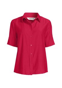 LANDS' END Kurz&auml;rmelige Ready to Go Bluse, Damen, size: regular, Rot, Nylon/Viskose, by Lands' End