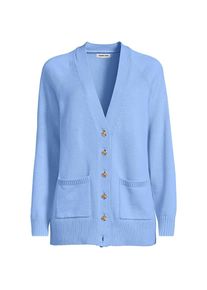 LANDS' END Relaxter V-Cardigan DRIFTER f&uuml;r Damen in Petite-Gr&ouml;&szlig;e, Damen, size: petite, Blau, Baumwolle, by Lands' End