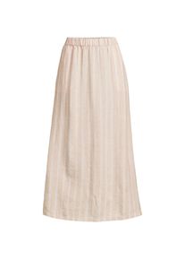 LANDS' END Premium Reinleinen-Midirock mit Elastikbund f&uuml;r Damen in Plus-Gr&ouml;&szlig;e, Damen, size: plus, Elfenbein, Leinen, by Lands' End