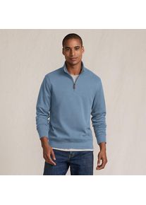 LANDS' END Rei&szlig;verschluss-Pullover aus Bedford-Ripp f&uuml;r Herren, Herren, size: regular, Blau, Baumwolle, by Lands' End