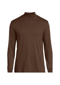 LANDS' END Supima Stehbundshirt f&uuml;r Herren, Classic Fit, Herren, size: regular, Braun, Baumwolle, by Lands' End