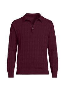 LANDS' END Feinstrick-Poloshirt f&uuml;r Herren, Herren, size: regular, Rot, Baumwolle, by Lands' End