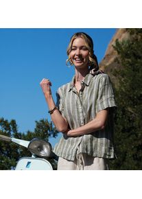LANDS' END Premium Reinleinen-Hemd mit kurzen &Auml;rmeln f&uuml;r Damen in Petite-Gr&ouml;&szlig;e, Damen, size: petite, Gr&uuml;n, Leinen, by Lands' End
