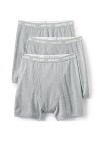 LANDS' END Baumwoll-Boxershorts f&uuml;r Herren (3er-Set), Herren, size: regular, Grau, Baumwolle, by Lands' End