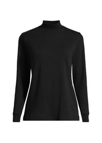 LANDS' END Stehkragen-Shirt in Petite-Gr&ouml;&szlig;e, Damen, size: petite, Schwarz, Baumwolle, by Lands' End