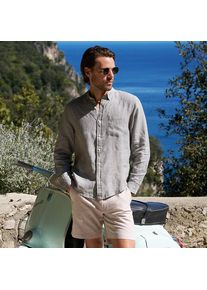 LANDS' END Soft Ease Classic Fit Leinenmix-Shorts f&uuml;r Herren, 18 cm, Herren, size: regular, Beige, Leinen/Baumwoll-Mischung, by Lands' End
