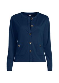 LANDS' END Feinstrick-Cardigan f&uuml;r Damen, Damen, size: regular, Blau, Polyester/Viskose/Polyester-Mischung, by Lands' End