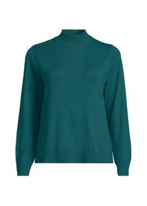 LANDS' END Stehkragenpullover mit &Auml;rmelkn&ouml;pfen f&uuml;r Damen, Damen, size: regular, Gr&uuml;n, Polyester/Nylon/Viskose, by Lands' End