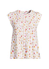 LANDS' END Kurz&auml;rmeliges Biesenshirt aus Baumwolle/Modal-Mix f&uuml;r Damen, Damen, size: regular, Wei&szlig;, Baumwolle Modal, by Lands' End