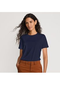LANDS' END Supima Kurzarm-Shirt mit rundem Ausschnitt f&uuml;r Damen, Damen, size: regular, Blau, Baumwolle, by Lands' End