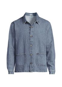 LANDS' END Soft Comfort Hemdjacke im Leinenmix f&uuml;r Herren, Herren, size: regular, Blau, Baumwolle/Leinen/Baumwoll-Mischung, by Lands' End
