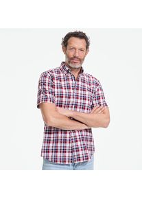 LANDS' END Madras-Kurzarmhemd f&uuml;r Herren, Classic Fit, Herren, size: regular, Rot, Baumwolle, by Lands' End