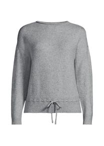 LANDS' END Wool Touch Pullover mit B&auml;ndchenzug-Saum f&uuml;r Damen in Petite-Gr&ouml;&szlig;e, Damen, size: petite, Grau, Wolle/Polyester/Viskose, by Lands' End