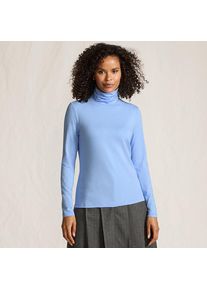 LANDS' END Rollkragenshirt aus Baumwoll/Modalmix, Damen, size: regular, Blau, Baumwolle/Elasthan/Baumwolle Modal, by Lands' End