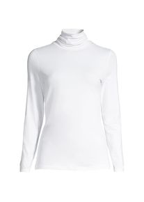 LANDS' END Rollkragenshirt aus Baumwoll/Modalmix, Damen, size: regular, Wei&szlig;, Baumwolle/Elasthan/Baumwolle Modal, by Lands' End