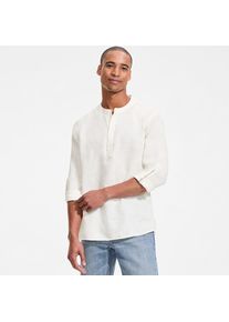 LANDS' END Grandad-Hemd aus reinem Leinen f&uuml;r Herren, Herren, size: Mens Regular, Elfenbein, Leinen, by Lands' End
