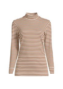LANDS' END Stehkragen-Shirt in Plusgr&ouml;&szlig;e, Damen, size: plus, Braun, Baumwolle, by Lands' End