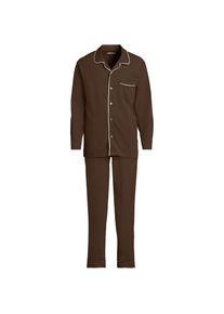 LANDS' END Jersey-Pyjamaset f&uuml;r Herren, Herren, size: regular, Braun, Elasthan/Baumwoll-Mischung, by Lands' End