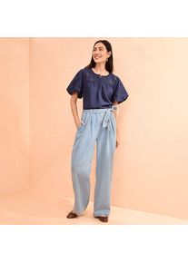 LANDS' END Weite Paperbag-Jeans f&uuml;r Damen, Damen, size: regular, Blau, Lyocell (Viskose)/Baumwoll-Mischung, by Lands' End