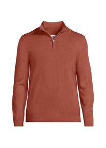 LANDS' END CashTouch Feinstrick-Pullover mit Rei&szlig;verschluss f&uuml;r Herren, Herren, size: regular, Braun, Polyester, by Lands' End