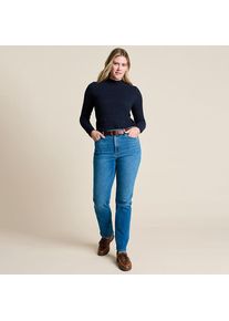 LANDS' END Straight Fit Recover High Waist Jeans in Petite-Gr&ouml;&szlig;e, Damen, size: petite, Blau, Baumwoll-Mischung, by Lands' End