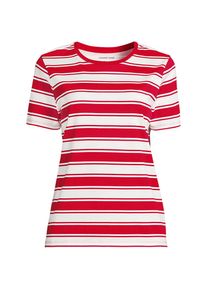 LANDS' END Supima Kurzarm-Shirt mit rundem Ausschnitt f&uuml;r Damen in Petite-Gr&ouml;&szlig;e, Damen, size: petite, Rot, Baumwolle, by Lands' End