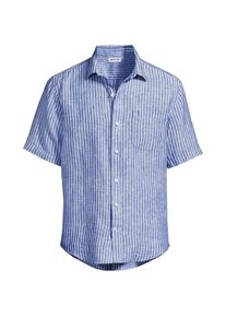 LANDS' END Premium Reinleinen-Hemd mit kurzen &Auml;rmeln f&uuml;r Herren in Tall-Gr&ouml;&szlig;e, Classic Fit, Herren, size: tall, Blau, Leinen, by Lands' End