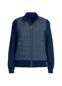 LANDS' END Strick- & Stepp-Bomberjacke f&uuml;r Damen, Damen, size: regular, Blau, Polyester/Polyester-Mischung, by Lands' End