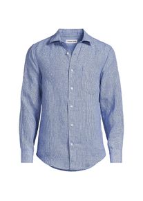 LANDS' END Premium Reinleinen-Hemd f&uuml;r Herren, Lang-Gr&ouml;&szlig;e, Herren, size: tall, Blau, Leinen, by Lands' End