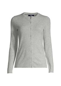 LANDS' END Kaschmir-Cardigan mit rundem Ausschnitt in Plus-Gr&ouml;&szlig;e, Damen, size: plus, Grau, Kaschmir, by Lands' End