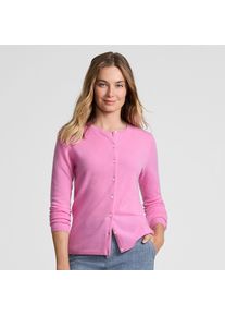 LANDS' END Kaschmir-Cardigan mit rundem Ausschnitt, Damen, size: regular, Pink, Kaschmir, by Lands' End