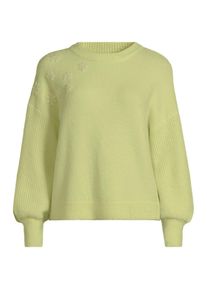 LANDS' END Rundhalspullover mit aufgestickten Blumen f&uuml;r Damen, Damen, size: regular, Gr&uuml;n, by Lands' End