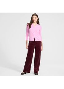 LANDS' END Breitcord-Hose High Waist mit weitem Bein f&uuml;r Damen, Damen, size: regular, Rot, Elasthan/Baumwoll-Mischung, by Lands' End