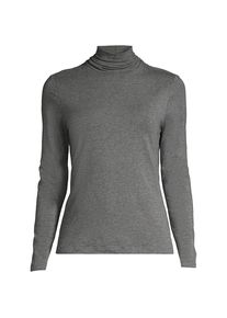 LANDS' END Rollkragenshirt aus Baumwoll/Modalmix in Plus-Gr&ouml;&szlig;e, Damen, size: plus, Grau, Baumwolle/Elasthan/Baumwolle Modal, by Lands' End